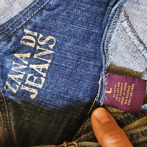 Denim Overalls Shorts Junior Size Large - Picture 5 of 5